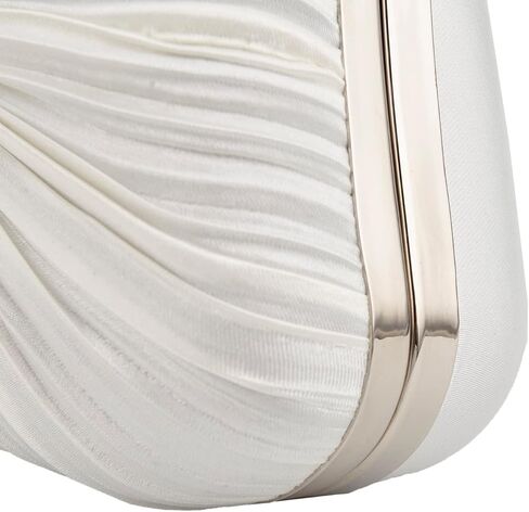 Simcat حقيبة يد نسائية، حقيبة يد من الساتان مطوي حقيبة محفظة سيدة مطوي القوس مع سلسلة لحفلة موسيقية حفل زفاف مسائي in Kuwait