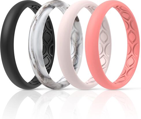 خاتم زفاف من السيليكون بأخاديد هوائية للنساء من ThunderFit عرض 3 مم - سمك 1.5 مم - 12 حلقة / 8 حلقات / 4 حلقات / حلقة واحدة in Saudi Arabia