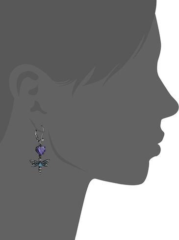 Betsey Johnson CZ & Butterfly Double Mismatch Drop Earring in Saudi Arabia