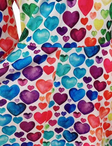فستان LuckyShe Girl Valentine Dress للأطفال الصغار توين الحب القلب عطلة 3/4 كم طويل فساتين متزلج، 6-12 سنة in Saudi Arabia