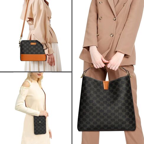 TIBES Women's Satchel Bag Purses - Ladies Leather Vintage Top Handle Handbag Tote Shoulder Bag in Kuwait