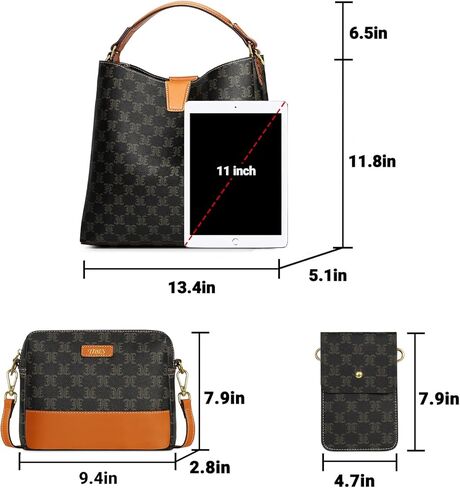 TIBES Women's Satchel Bag Purses - Ladies Leather Vintage Top Handle Handbag Tote Shoulder Bag in Kuwait