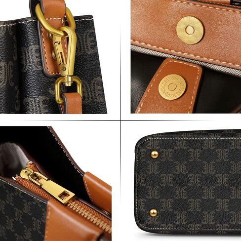 TIBES Women's Satchel Bag Purses - Ladies Leather Vintage Top Handle Handbag Tote Shoulder Bag in Kuwait