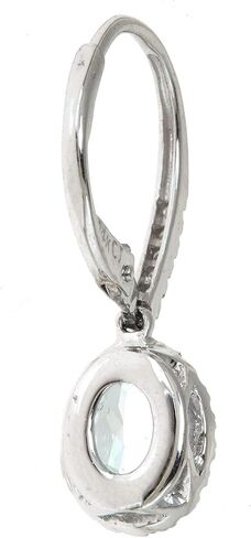 Gin & Grace 14k White Gold Genuine Aquamarine Diamond (SI1) Drop Earring for Women Mother's Day Jewelry Gifts in Saudi Arabia