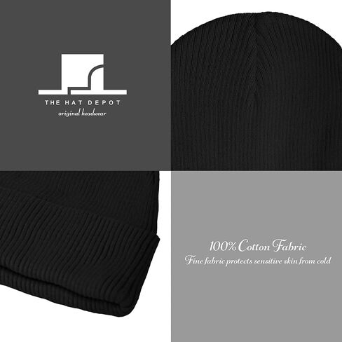 قبعة The Hat Depot Kids مصنوعة من القطن المغسول بنسبة 100%، ناعمة وخفيفة بأساور على شكل جمجمة، قبعة يومية سادة للأطفال in Kuwait
