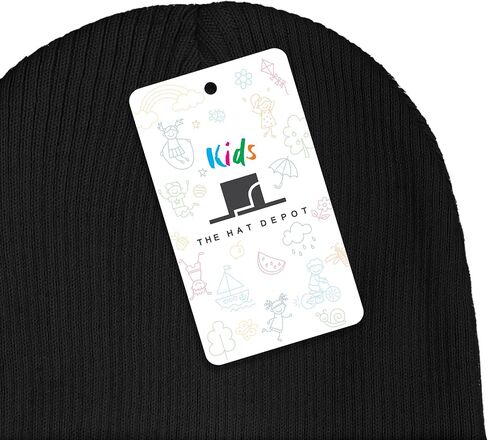 قبعة The Hat Depot Kids مصنوعة من القطن المغسول بنسبة 100%، ناعمة وخفيفة بأساور على شكل جمجمة، قبعة يومية سادة للأطفال in Kuwait