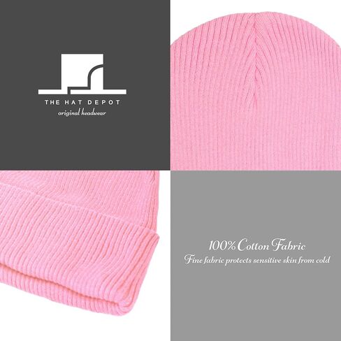 قبعة The Hat Depot Kids مصنوعة من القطن المغسول بنسبة 100%، ناعمة وخفيفة بأساور على شكل جمجمة، قبعة يومية سادة للأطفال in Kuwait