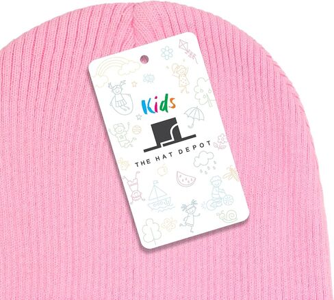 قبعة The Hat Depot Kids مصنوعة من القطن المغسول بنسبة 100%، ناعمة وخفيفة بأساور على شكل جمجمة، قبعة يومية سادة للأطفال in Kuwait