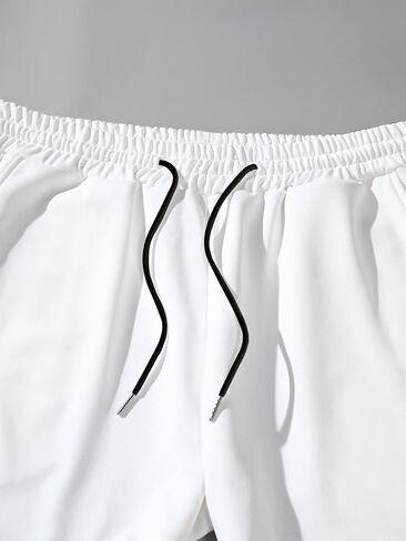 بنطال رياضي كاجوال للرجال من GORGLITTER برسومات جرافيكية برباط وجيب على الخصر in Kuwait