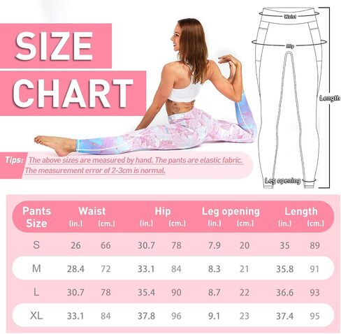 COOLOMG Women Leggings Breast Cancer Awareness Yoga Pants Pink Ribbon Tights with Side Pockets in Saudi Arabia