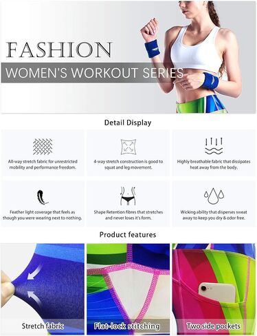 COOLOMG Women Leggings Breast Cancer Awareness Yoga Pants Pink Ribbon Tights with Side Pockets in Saudi Arabia