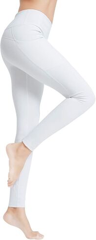 COOLOMG Women Leggings Breast Cancer Awareness Yoga Pants Pink Ribbon Tights with Side Pockets in Saudi Arabia
