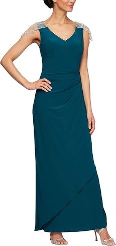 Alex Evenings Women's Long Dress with Knot Front Detail in Saudi Arabia