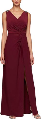 Alex Evenings Women's Long Dress with Knot Front Detail in Saudi Arabia
