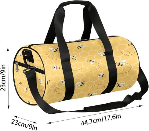 حقيبة السفر من القماش الخشن من هوني بيز، حقيبة رياضية لطيفة بامبليبي مع حزام قابل للتعديل للعطلة الليلية حقيبة حمل للرجال والنساء، متعددة, مالتي in Kuwait