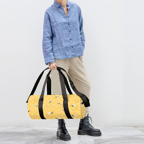 حقيبة السفر من القماش الخشن من هوني بيز، حقيبة رياضية لطيفة بامبليبي مع حزام قابل للتعديل للعطلة الليلية حقيبة حمل للرجال والنساء، متعددة, مالتي in Kuwait