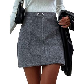 WDIRARA Women's High Waist Button Front Mini Skirt Elegant Workwear Skirts in Saudi Arabia