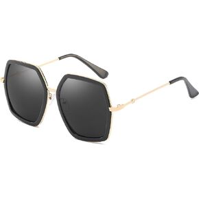 iKANOO Oversized Square Sunglasses for Women Hexagon Inspired Designer Style Shades