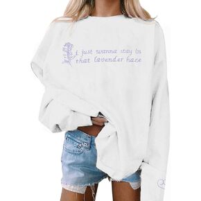 FAYALEQ Lavender Sweatshirt for Women Country Music Pullover Fan Gift Hoodie Casual Long Sleeve Tops in Kuwait