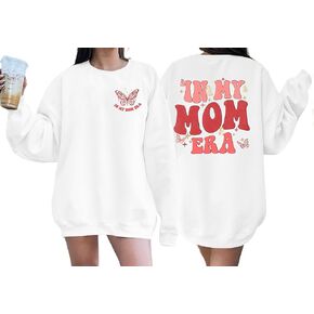 In My Mom Era Sweatshirts Women Funny Mama Sweatshirt Casual Letter Print Long Sleeve Pullovers Tops in Saudi Arabia