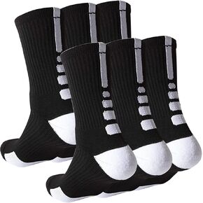 جوارب كرة السلة النخبة للرجال، جوارب ضغط بيضاء مبطنة لمنتصف الساق لممارسة الرياضة والجري للرجال والنساء والأولاد والبنات الكبيرة in Kuwait