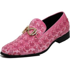 Enzo Romeo UTA Men's Fashion Rhinestone Glitter Buckle Slip On Dress Shoes in Saudi Arabia