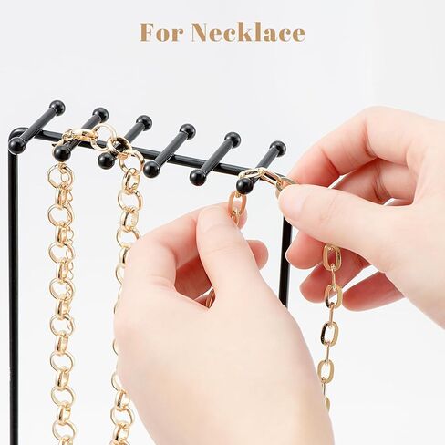 Zhithink 360 Rotating Jewelry Organizer Stand Necklace Organizer Holder, Spinning Necklace Holder Earrings Display Rack Desk Tabletop Jewelry Tower with Necklaces Organizers and Earring Holes in Kuwait