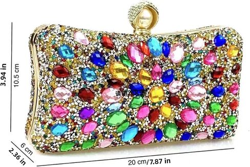 Vgift صندوق كريستال كلاتش، حقيبة يد نسائية مصنوعة من حجر الراين، حقائب سهرة مرصعة بالجواهر in Kuwait