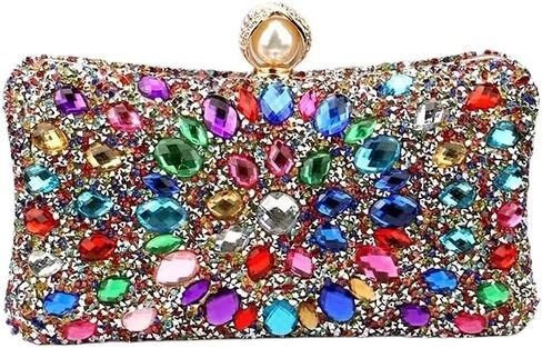 Vgift صندوق كريستال كلاتش، حقيبة يد نسائية مصنوعة من حجر الراين، حقائب سهرة مرصعة بالجواهر in Kuwait