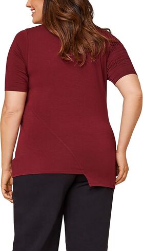 Fruit of the Loom Women's Plus Size Scooped Neck Ruched Top in Saudi Arabia