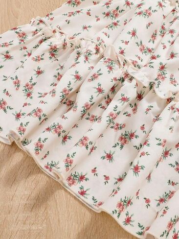 COZYEASE Girls' 2 Piece Outfits Floral Ruffle Hem Boho Cami Dress Set with Long Sleeve Lightweight Jacket in Saudi Arabia