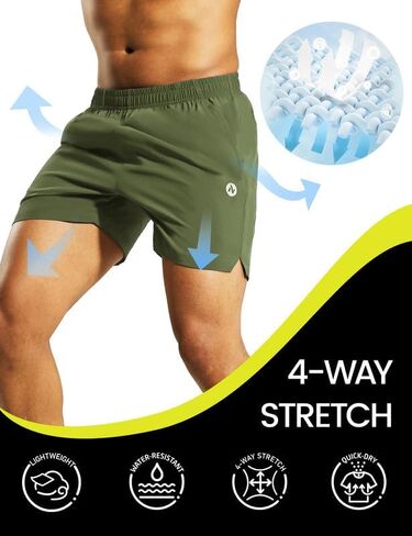 Nepest Men's 5’’ Athletic Running Shorts with Pockets, Lightweight Quick Dry Gym Workout Training No Liner Shorts in Saudi Arabia