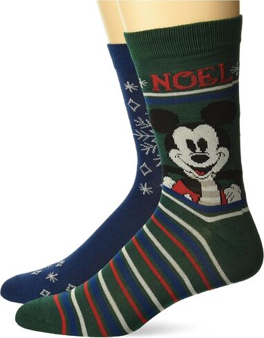Disney Men's Mickey Mouse Holiday 2 Pack Crew Socks in Saudi Arabia