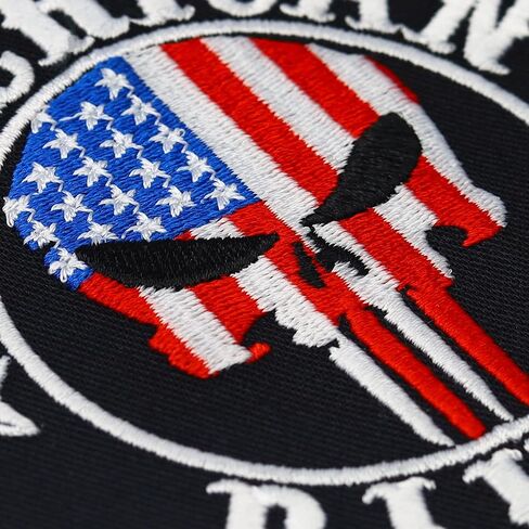 American Biker Patches America Flag US Biker Patches for Leather Vest | Skull Head Morale Patches Iron on | American Patches sew on Motorcycle Accessory | 3.55x3.55" in Saudi Arabia