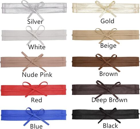 Ayliss Women Soft PU Leather Obi Belt Self Tie Wrap Cinch Belt Fashion Bowknot Waistband Wrap Belt for Dress Jumpsuit in Saudi Arabia