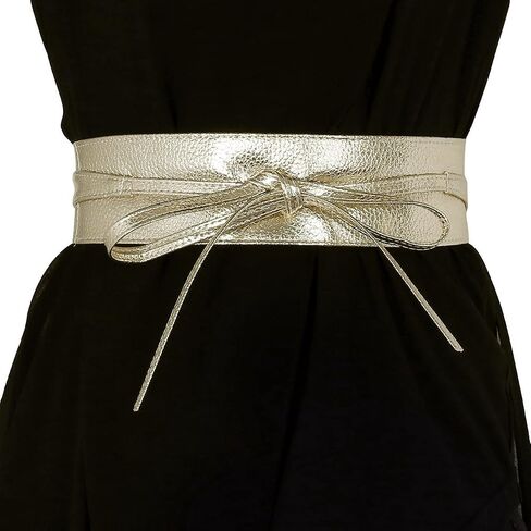 Ayliss Women Soft PU Leather Obi Belt Self Tie Wrap Cinch Belt Fashion Bowknot Waistband Wrap Belt for Dress Jumpsuit in Saudi Arabia