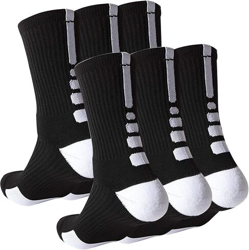 جوارب كرة السلة النخبة للرجال، جوارب ضغط بيضاء مبطنة لمنتصف الساق لممارسة الرياضة والجري للرجال والنساء والأولاد والبنات الكبيرة in Kuwait