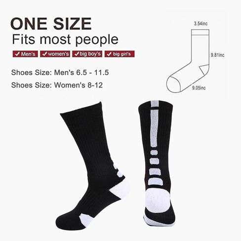 جوارب كرة السلة النخبة للرجال، جوارب ضغط بيضاء مبطنة لمنتصف الساق لممارسة الرياضة والجري للرجال والنساء والأولاد والبنات الكبيرة in Kuwait