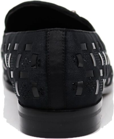 Enzo Romeo UTA Men's Fashion Rhinestone Glitter Buckle Slip On Dress Shoes in Kuwait