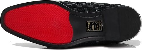 Enzo Romeo UTA Men's Fashion Rhinestone Glitter Buckle Slip On Dress Shoes in Kuwait
