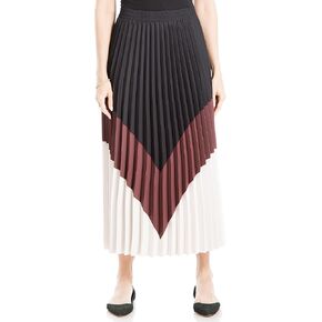 Max Studio womens Colorblock Pleated Maxi Skirt Skirt in Kuwait