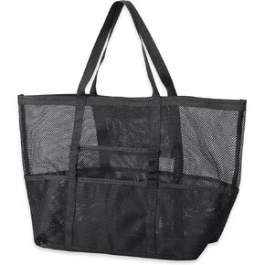 حقيبة شاطئ شبكية من seOSTO، حقيبة شاطئ كبيرة الحجم، حقيبة ألعاب الشاطئ، حقائب حمام السباحة للنساء، مثالية للسفر على الشاطئ، حمام السباحة، النزهة، صالة الألعاب الرياضية in Kuwait