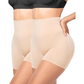 BLONGW قطعتان من ملابس الجسم للنساء للتحكم في البطن - سراويل قصيرة بدون خياطة عالية الخصر لتشكيل الجسم سراويل داخلية لرفع المؤخرة والفخذ أنحف in Kuwait