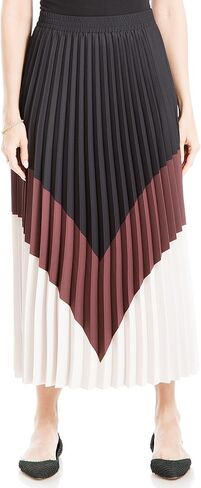Max Studio womens Colorblock Pleated Maxi Skirt Skirt in Kuwait