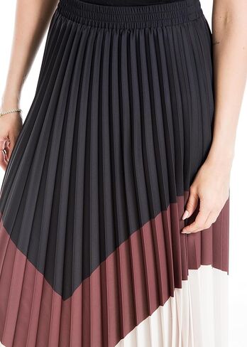 Max Studio womens Colorblock Pleated Maxi Skirt Skirt in Kuwait