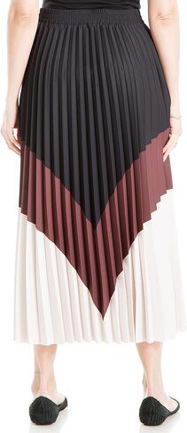 Max Studio womens Colorblock Pleated Maxi Skirt Skirt in Kuwait