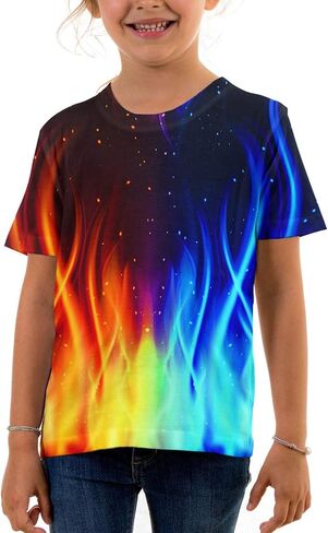 Asylvain Boys Girls Kids Shirts 3D Print Graphic Cool Design Colorful Tee Shirt for Teen and Kids 6-16 Years in Saudi Arabia