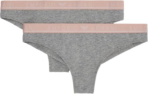 Emporio Armani Women's Iconic Logoband 2 Pack Brazilian Brief in Kuwait