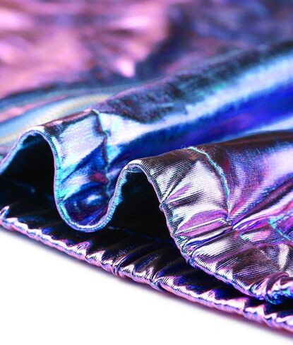 Allegra K Holographic Jackets for Women's Hooded Long Sleeve Zipper Christmas Metallic Jacket in Saudi Arabia