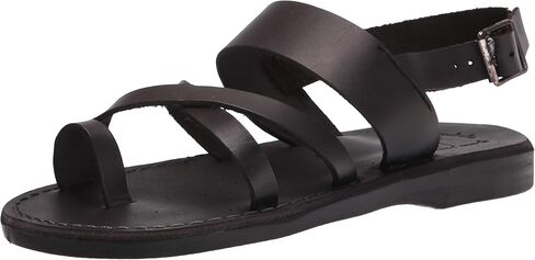 Amos - Leather Ankle Strap Flat Sandal - Mens Sandals in Saudi Arabia